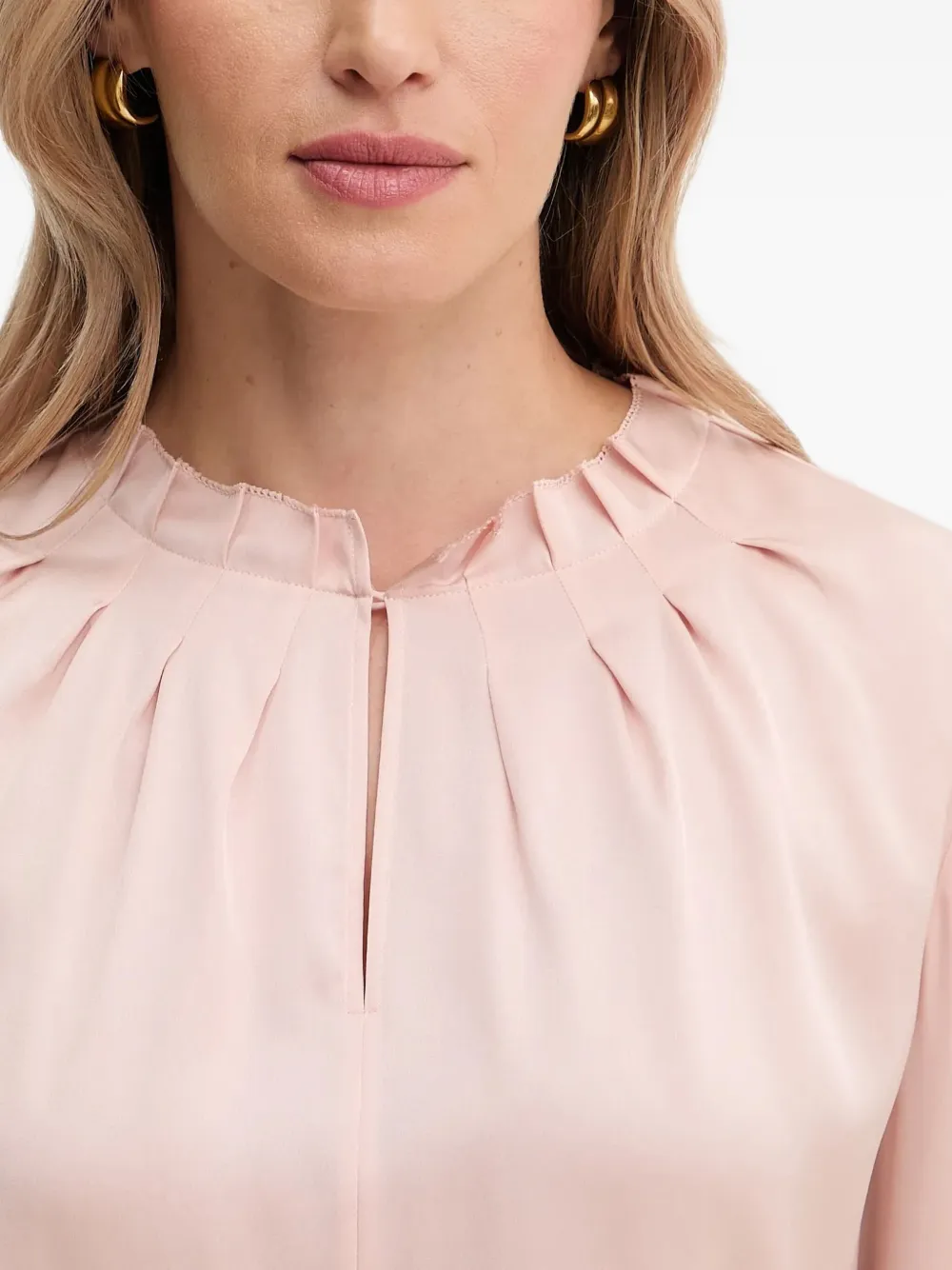 보스 러플 칼라 블라우스 50548224