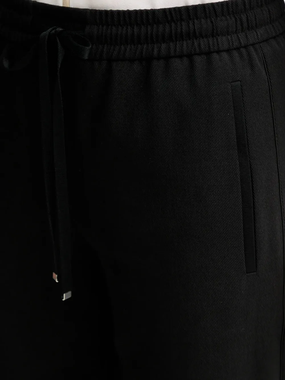 BOSS Broek met wijde pijpen en trekkoord Zwart