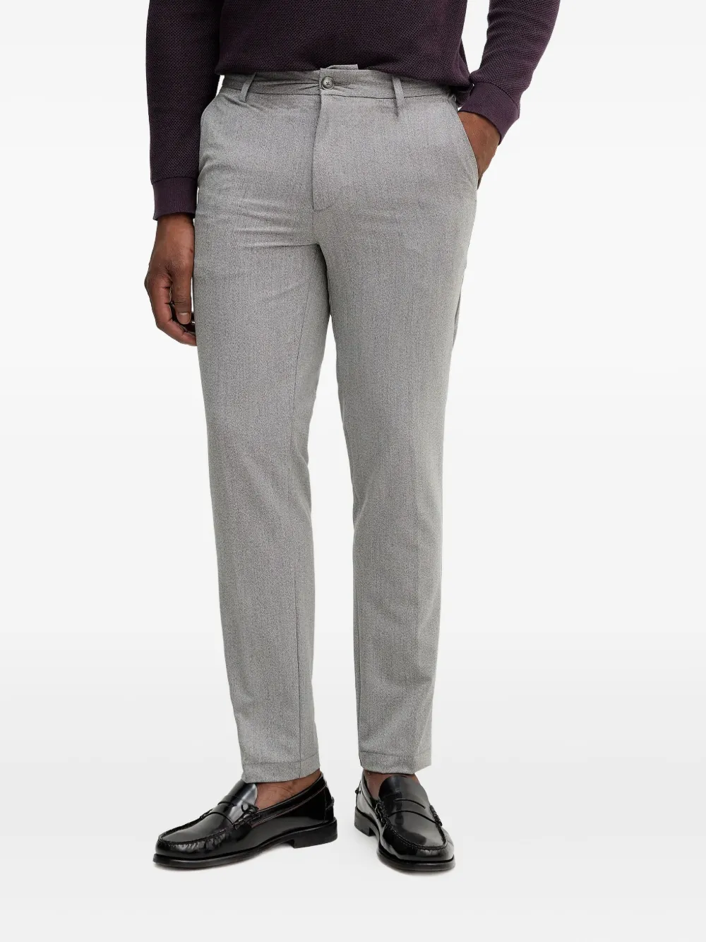 Hugo Boss Straight-leg Trousers In Gray