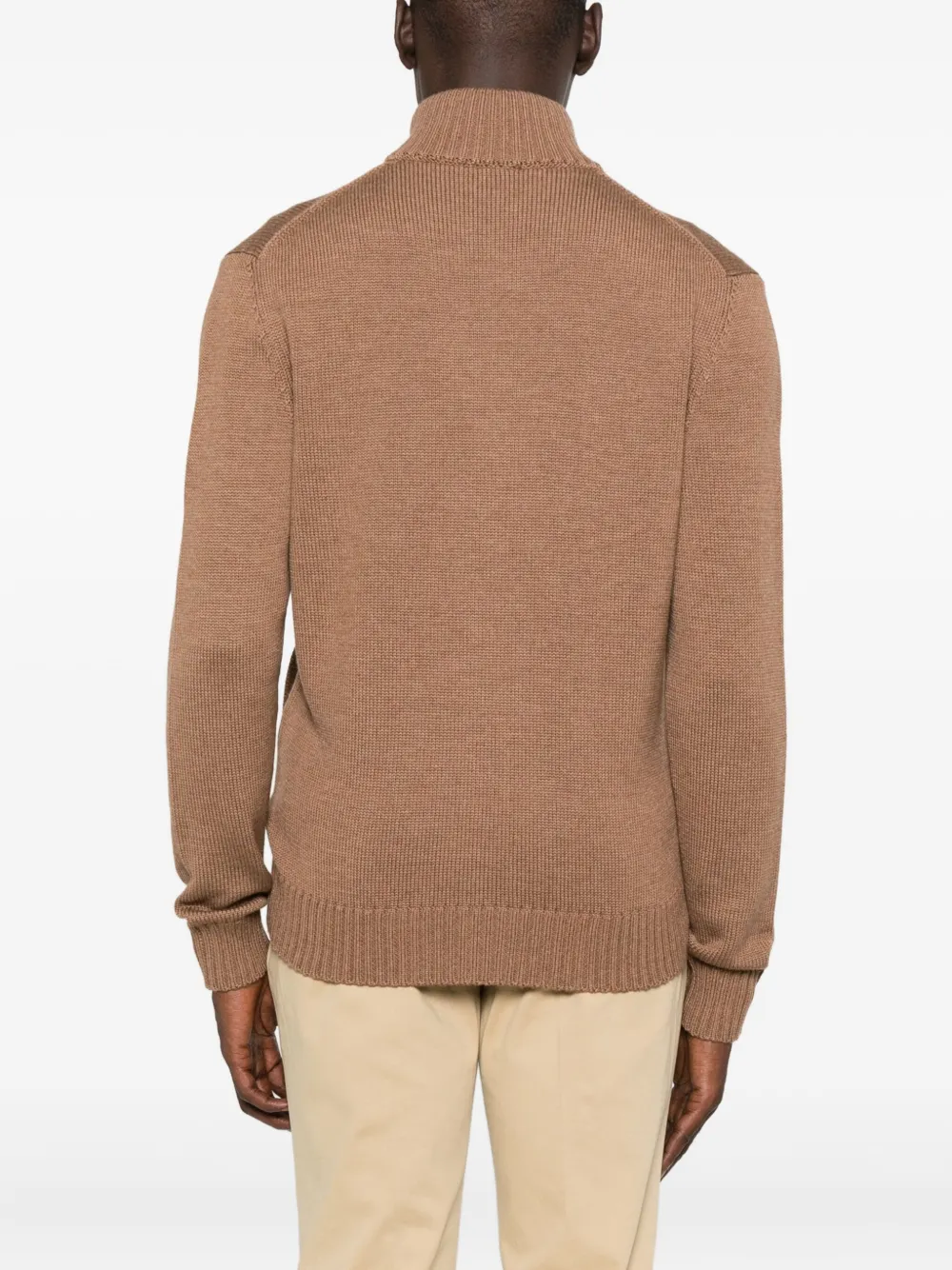 Zanone Vest met hoge hals en knoopsluiting Bruin