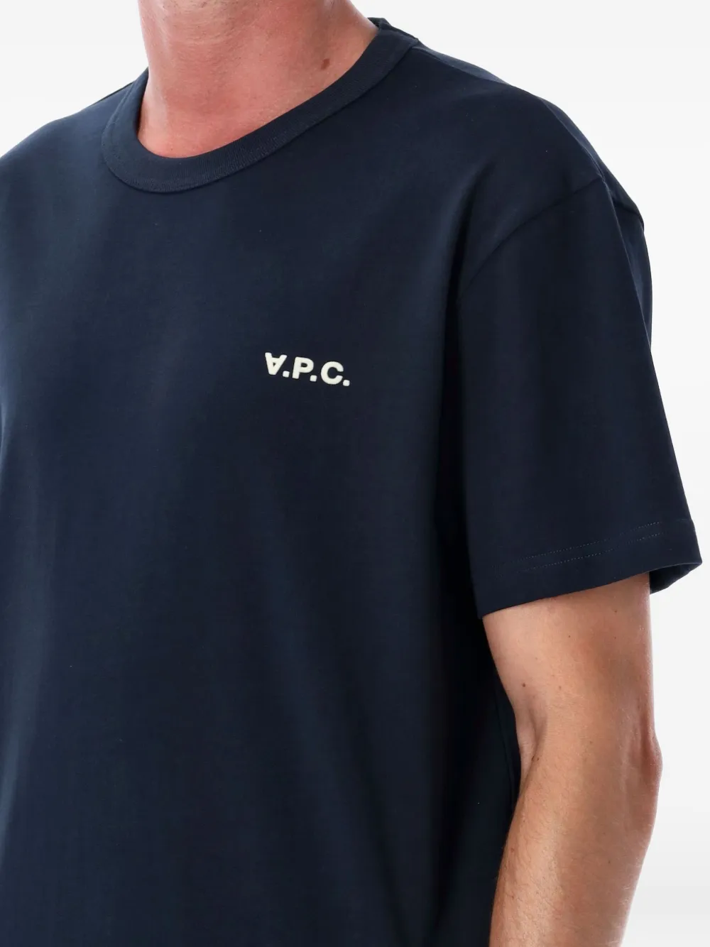 A.P.C. logo-print T-shirt Blauw