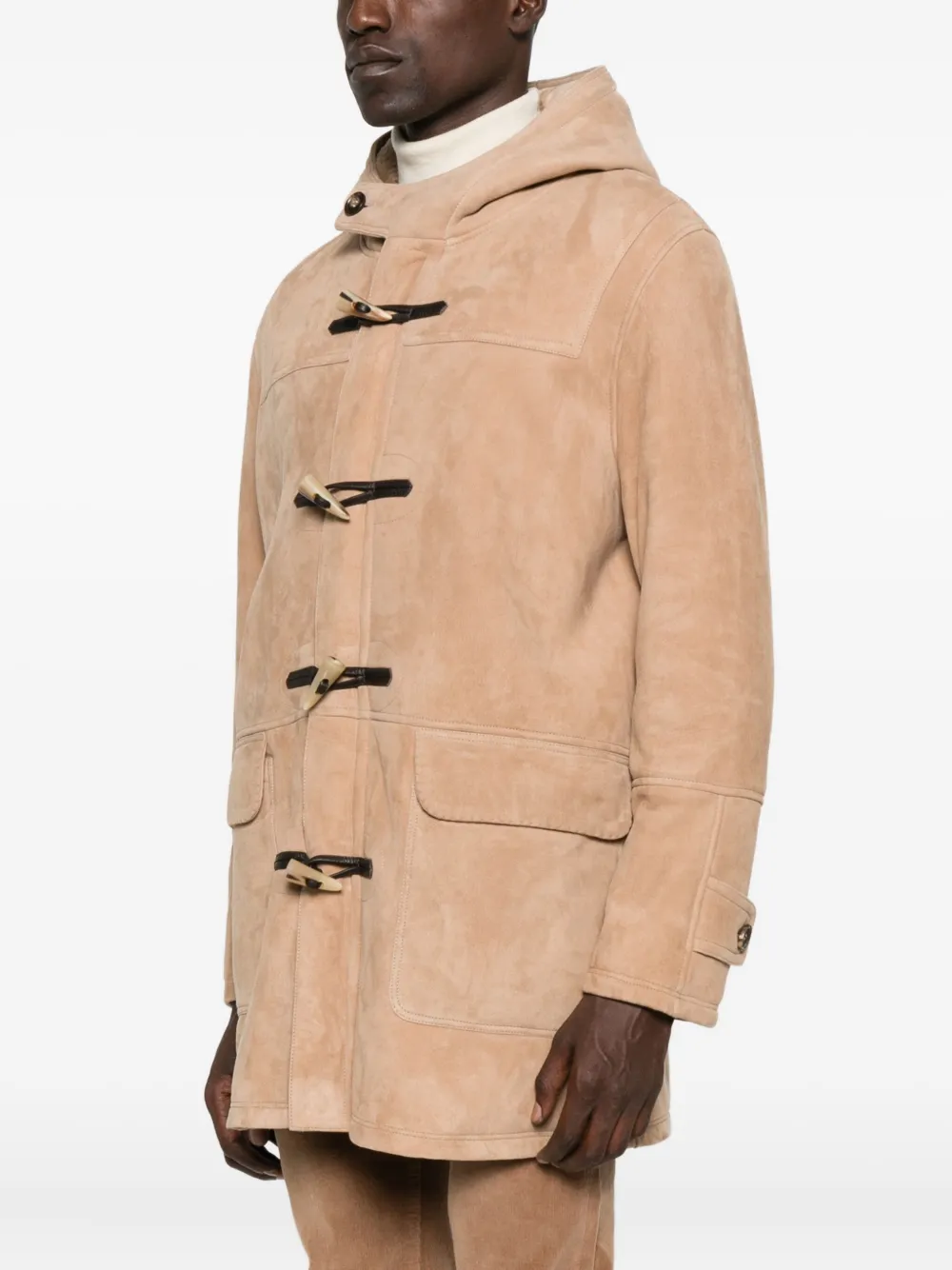 Rifugio Toggle-fastening Hooded Coat In Neutral