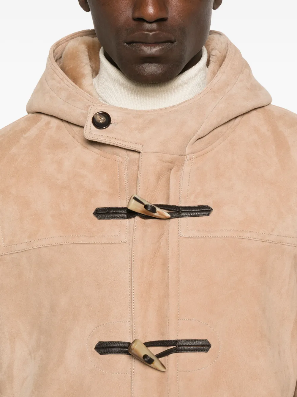 Rifugio Toggle-fastening Hooded Coat In Neutral