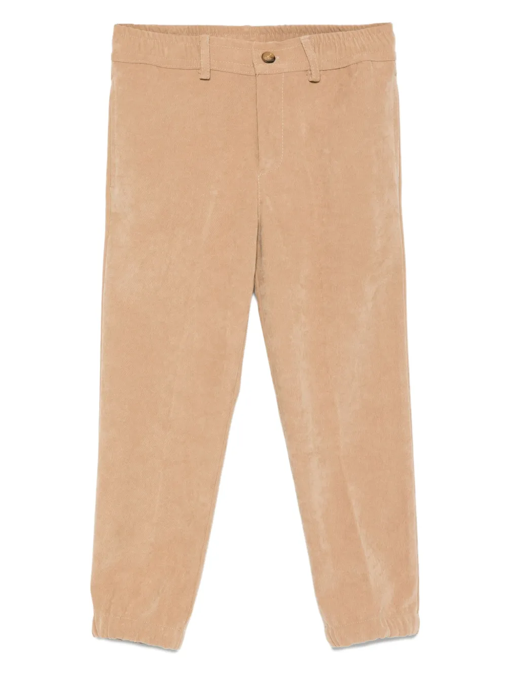 TRUSSARDI JUNIOR Ribfluwelen broek met elastische chetten Bruin