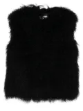 Yves Salomon sleeveless curly-fur vest - Black