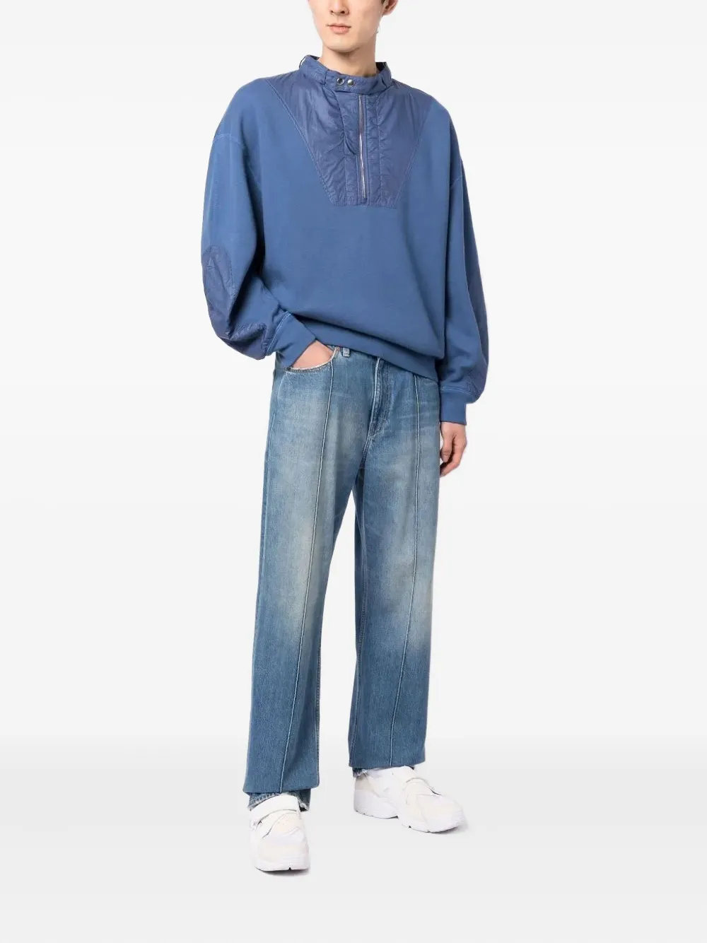 MARANT half-zip panelled sweatshirt Blauw