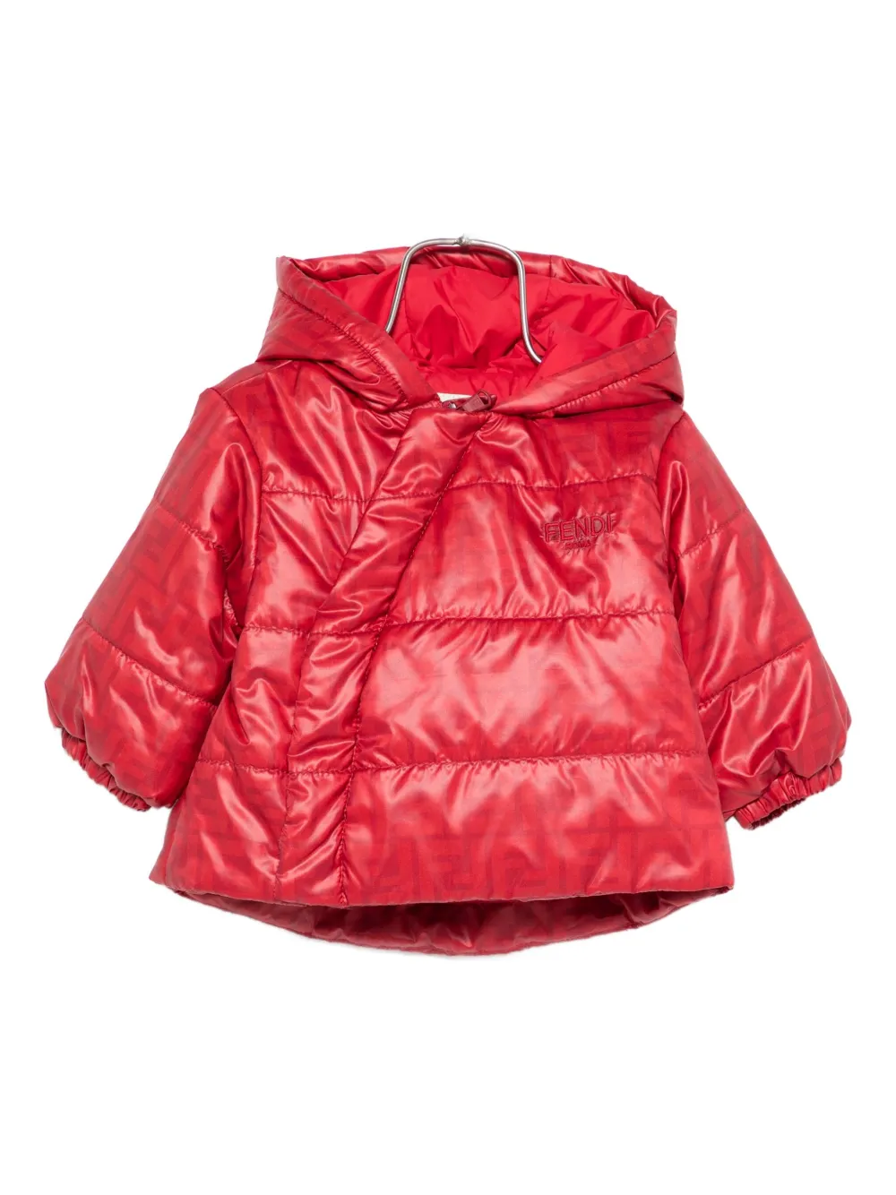 Fendi Babies' Logo-print Hooded Padded Jacket In Red