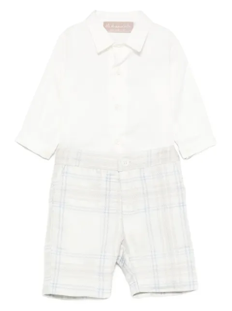 La Stupenderia checked-pattern buttoned-front shorts set (set of two)