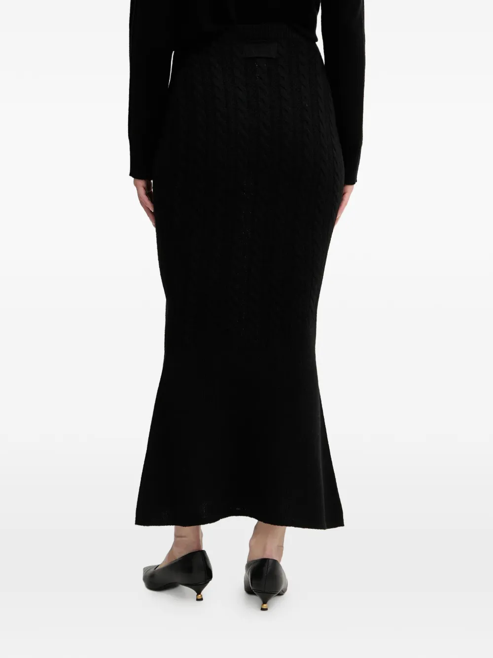  Twinset Cable-knit Midi Skirt - Black 