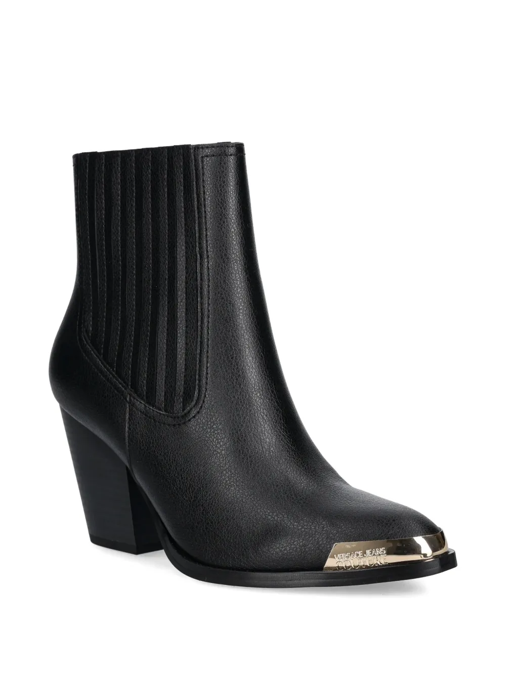 Versace Jeans Couture 85 mm laarzen met puntige neus en logo Zwart