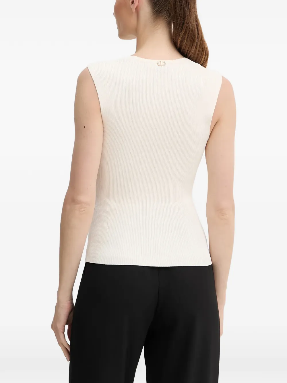 TWINSET Ribgebreide tanktop Beige