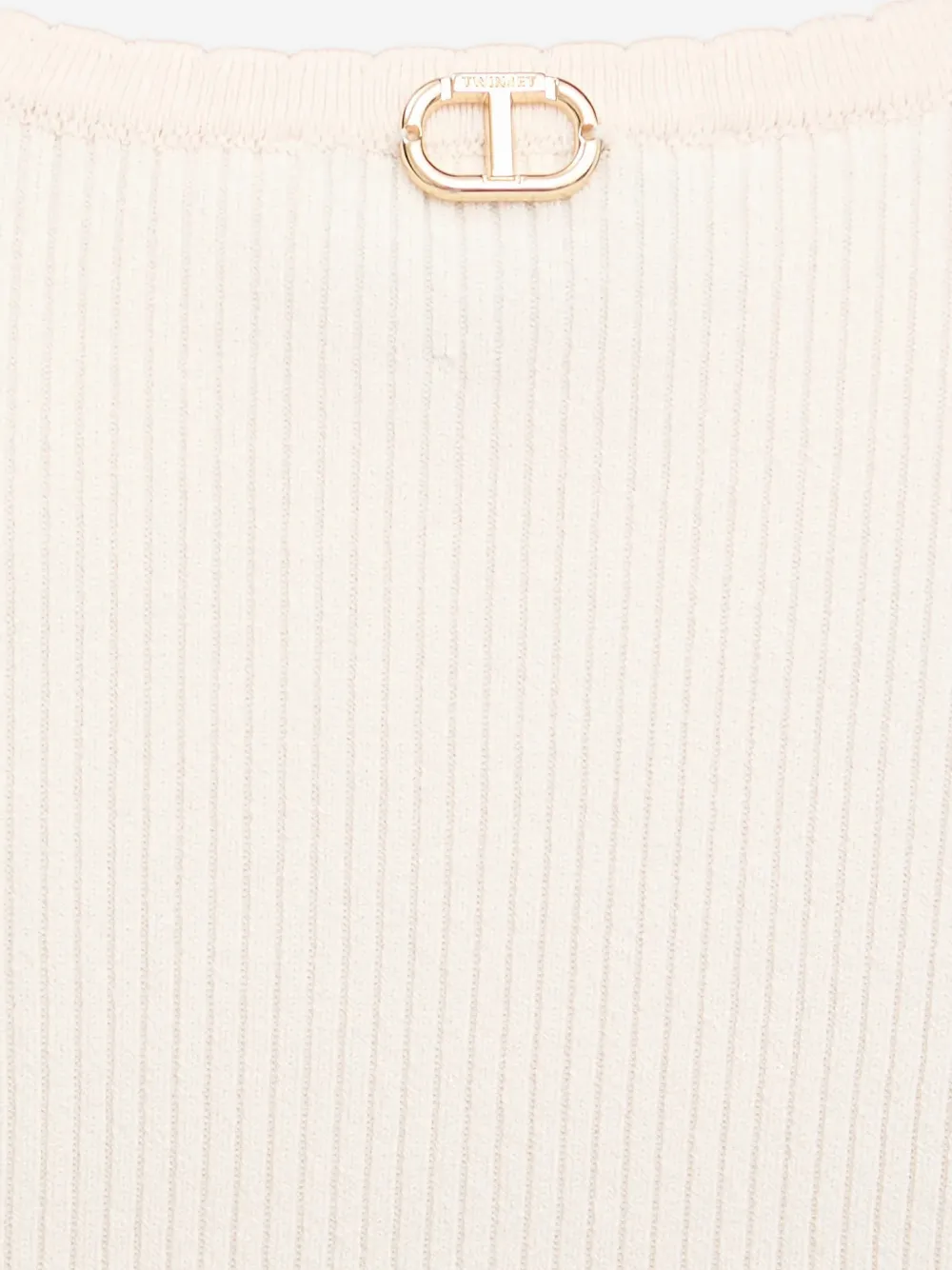 TWINSET Ribgebreide tanktop Beige