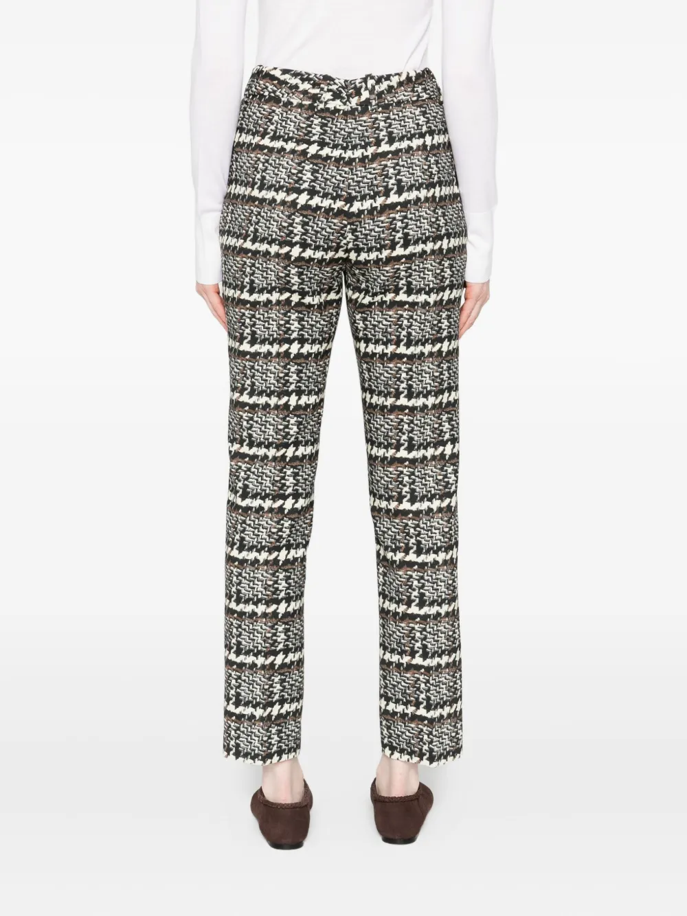 Ermanno Scervino Check Straight Trousers In Gray