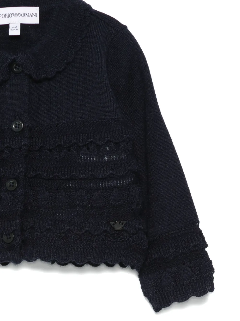 Emporio Armani Kids Wollen vest met ruches Blauw