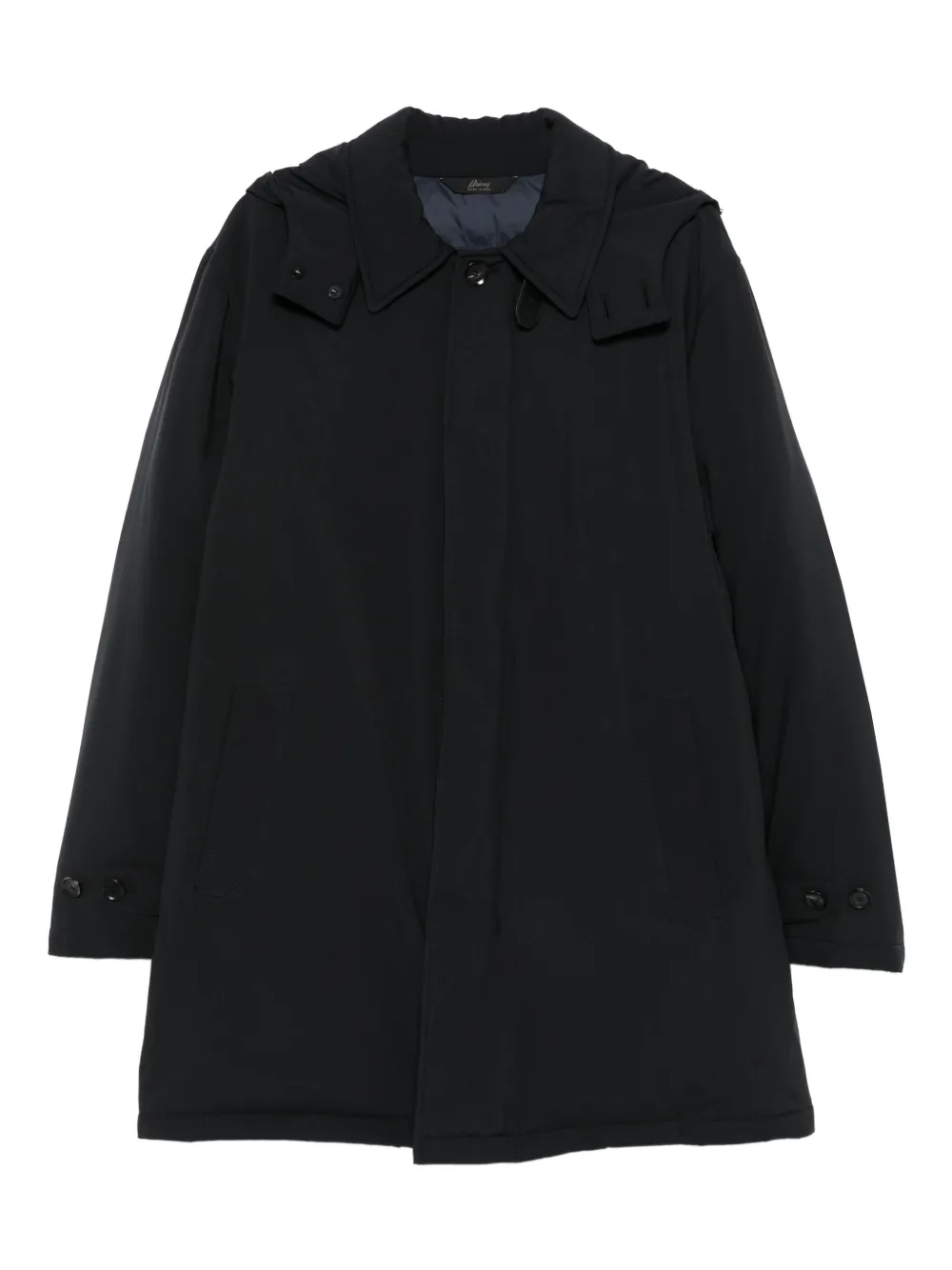 Brioni hooded cotton coat | Black | Image 1