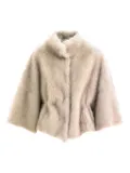 Sword faux-fur cropped jacket - Neutrals