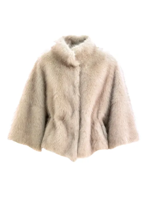 Sword faux-fur cropped jacket