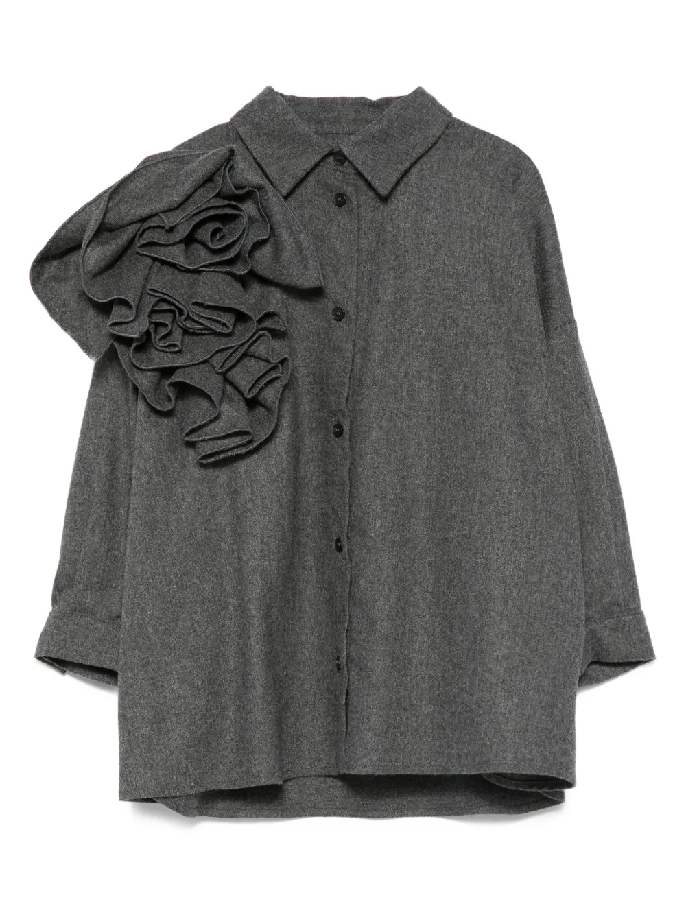 Douuod Kids Blousejurk met ruches Grijs