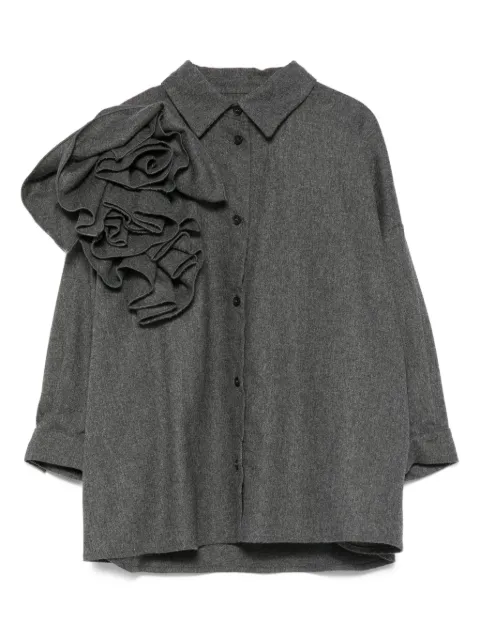 Douuod Kids ruffle-shoulder shirt dress
