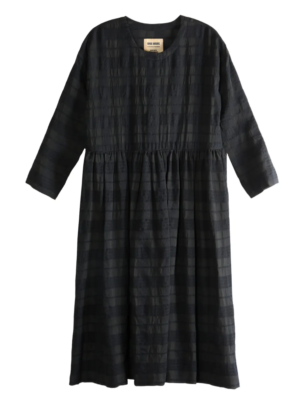 Uma Wang Alexa checked gathered dress | Black | Image 1