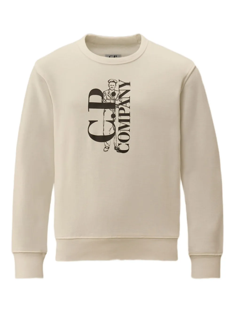 C.p. Company Graphic Print Sweater In Neutral