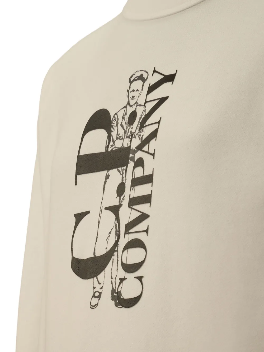 C.p. Company Graphic Print Sweater In Neutral