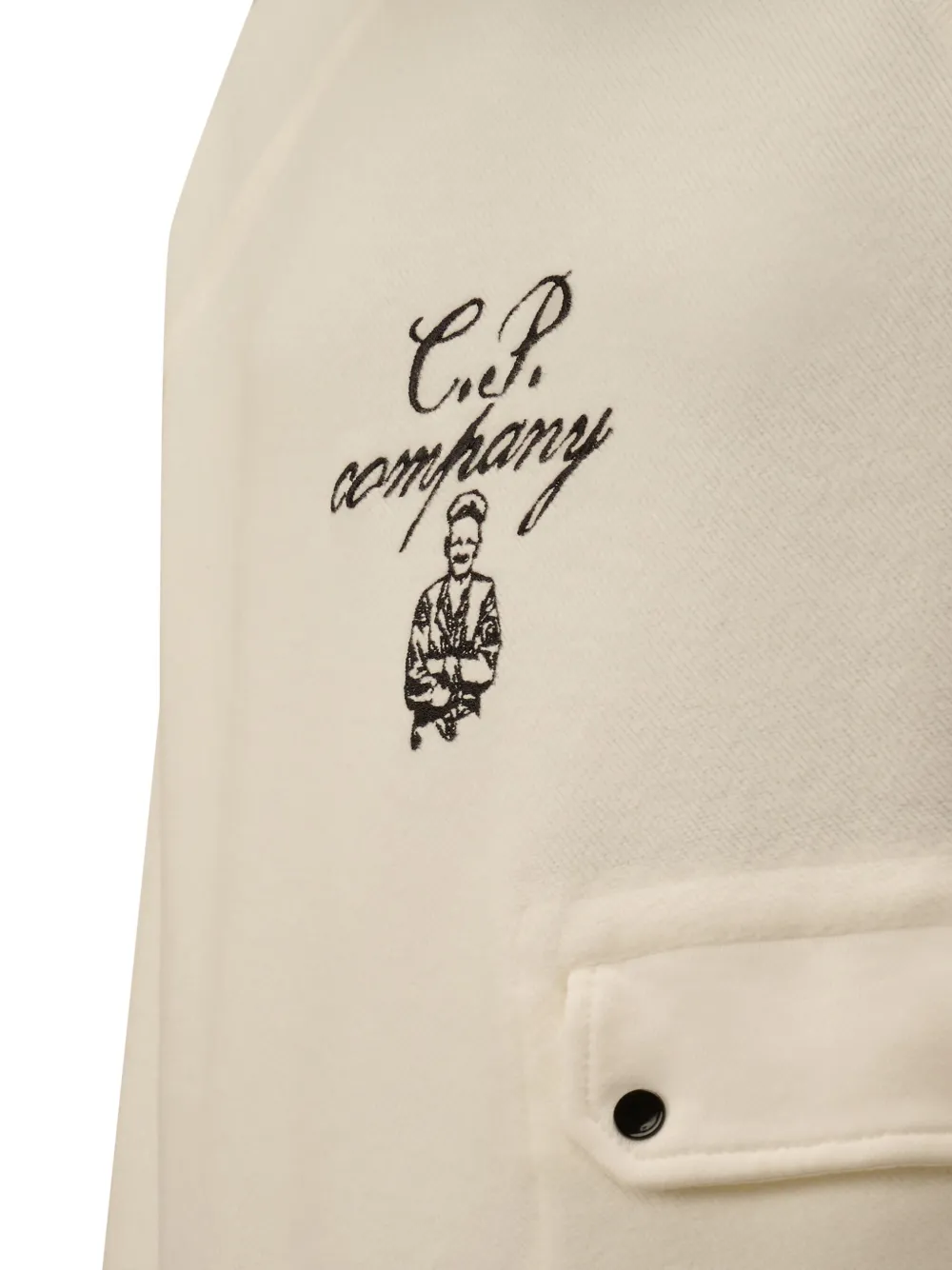 C.P. Company Kids Hoodie met zakdetail en logo Wit