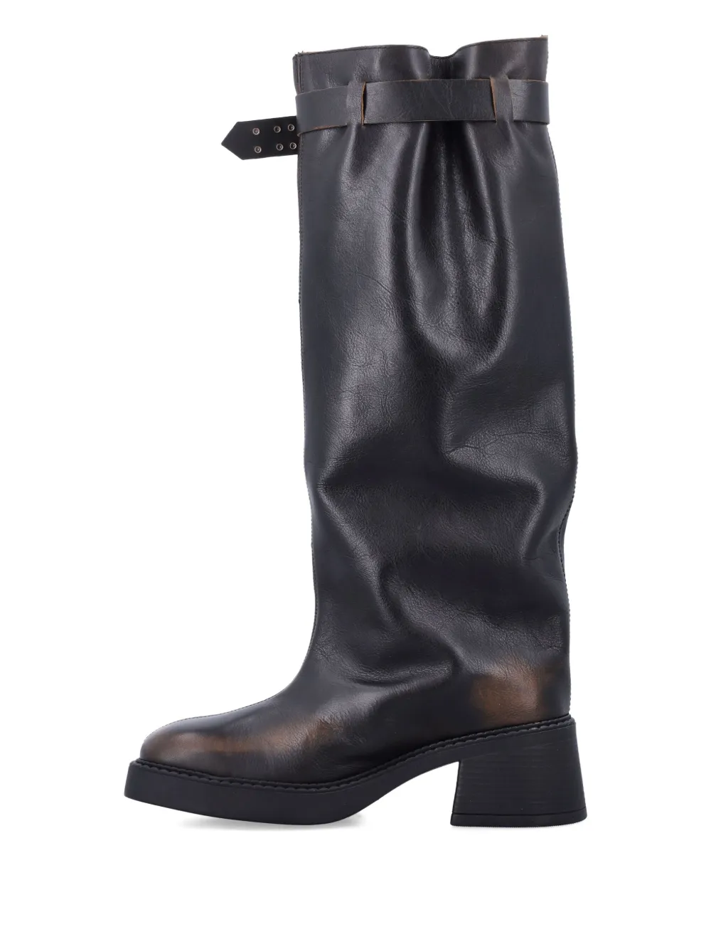 Miista buckle-fastening studded boots Brown