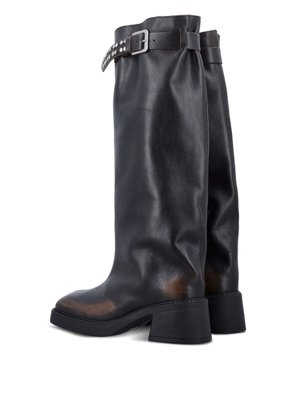 Miista Laarzen met gespsluiting en studs Bruin