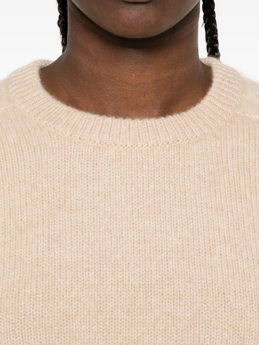 Kujten Cashmere Crew-neck Sweater In Neutral