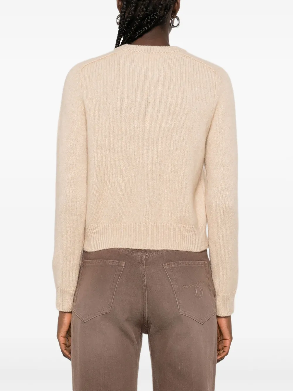 Kujten Cashmere Crew-neck Sweater In Neutral