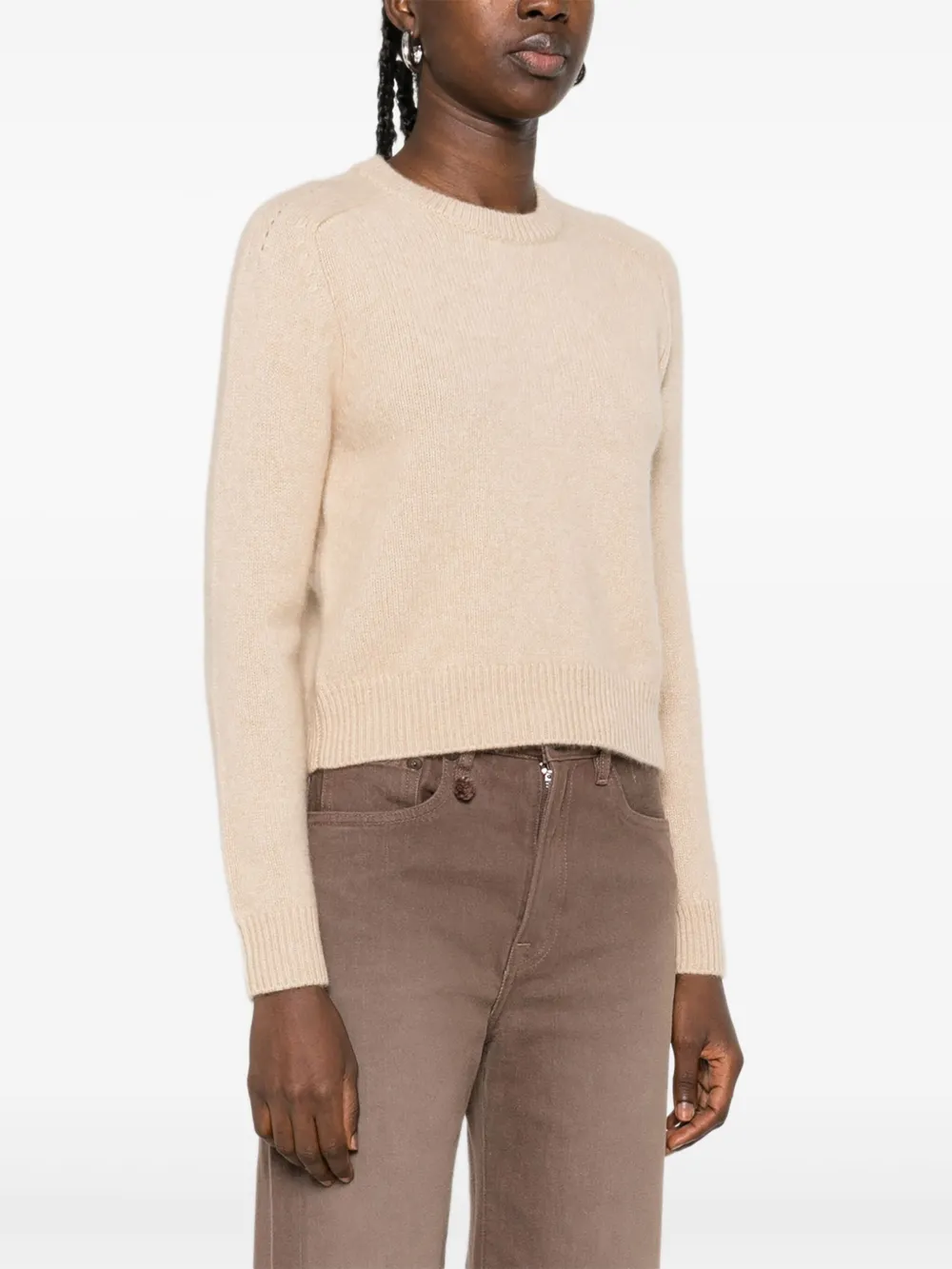Kujten Cashmere Crew-neck Sweater In Neutral