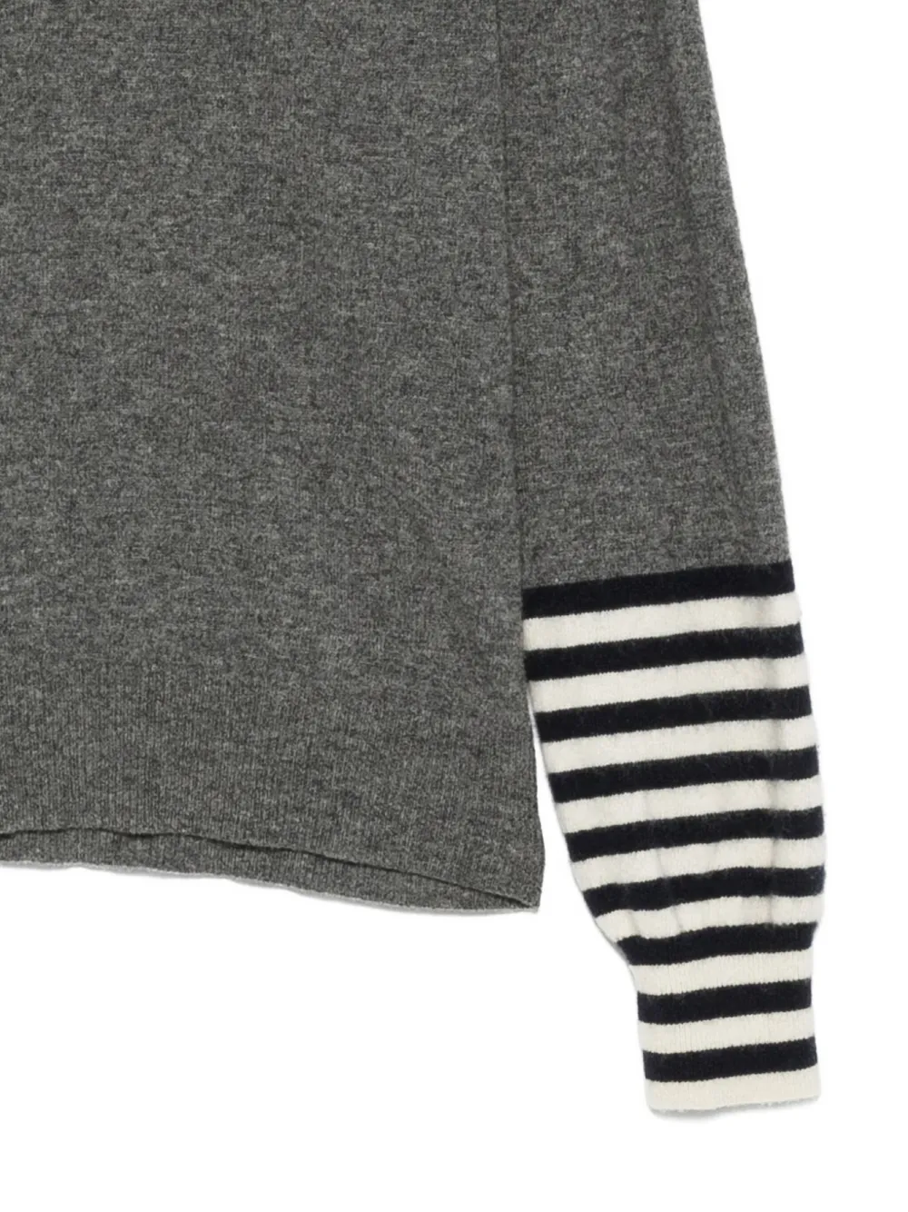 Pre-owned Comme Des Garçons 2000s Striped-cuff Sweater In Gray