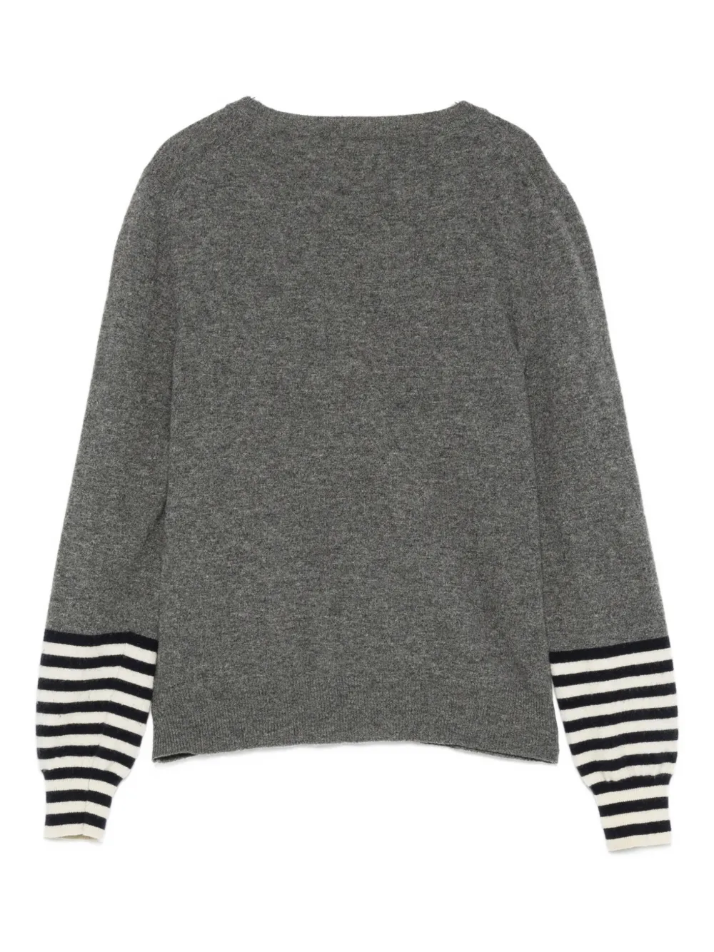 Pre-owned Comme Des Garçons 2000s Striped-cuff Sweater In Gray