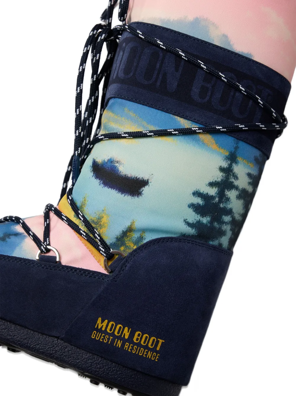 Moon Boot Icon Dragon veterlaarzen met print Blauw