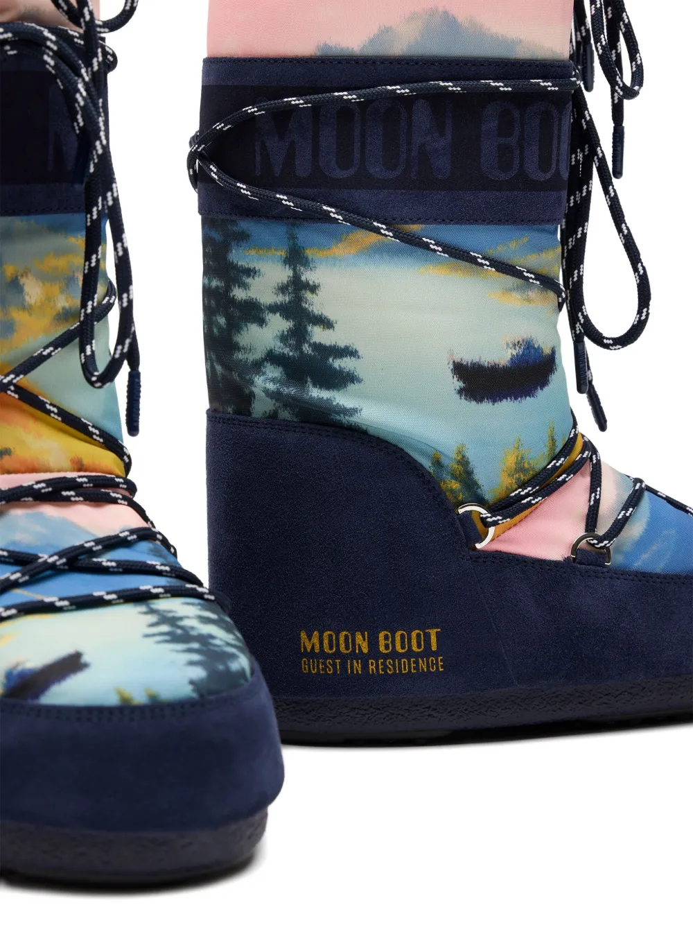 Moon Boot Icon Dragon veterlaarzen met print Blauw