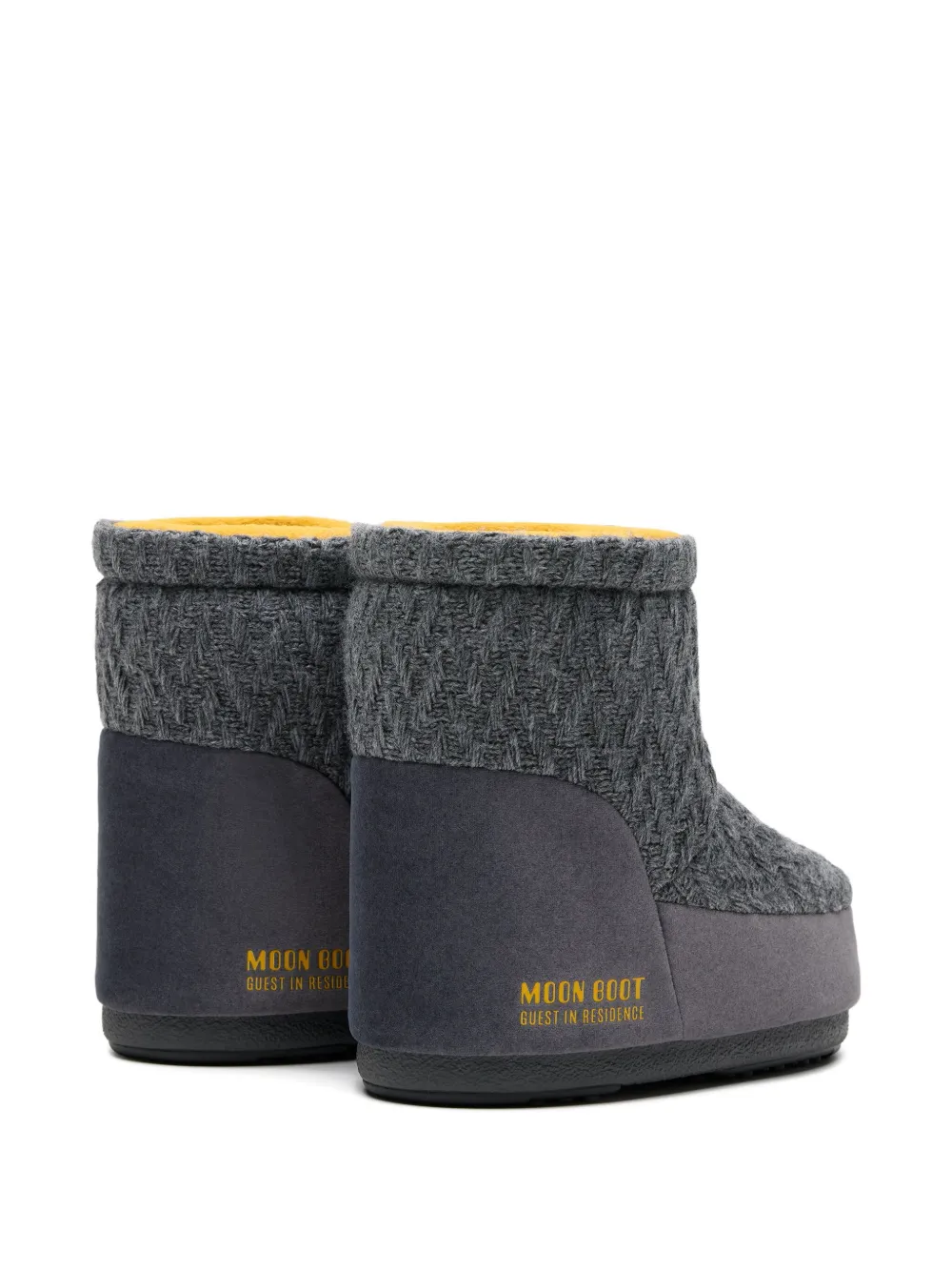Moon Boot X Guest In Residence Knit Ankle Boots In Gray