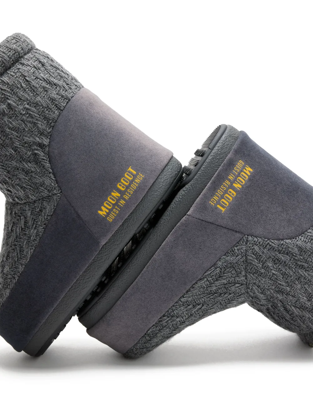 Moon Boot X Guest In Residence Knit Ankle Boots In Gray
