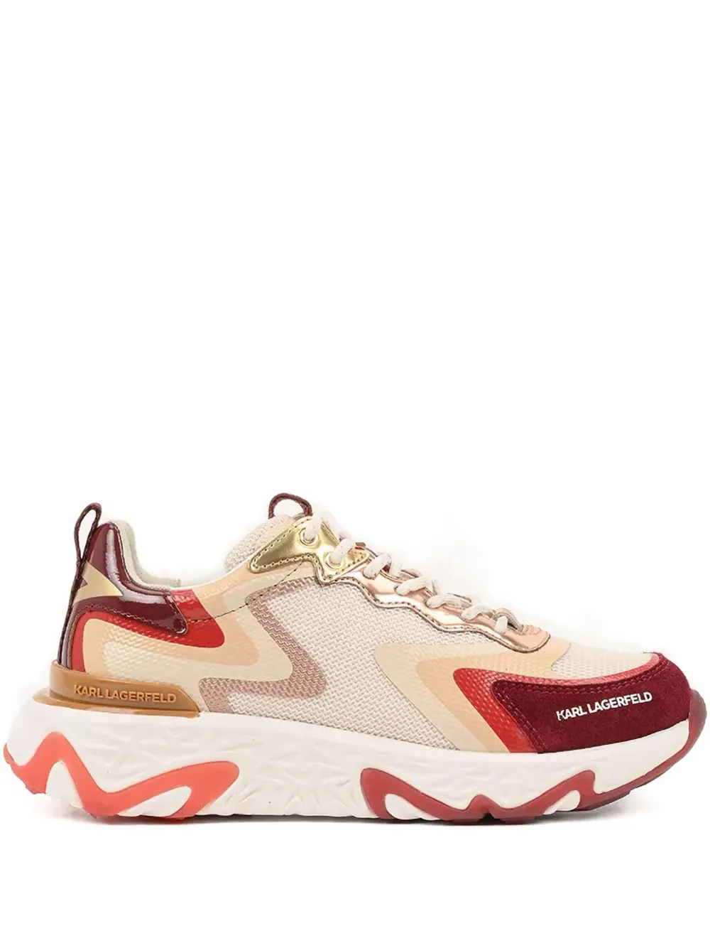 Karl Lagerfeld metallic-panelled chunky sneakers Neutrals