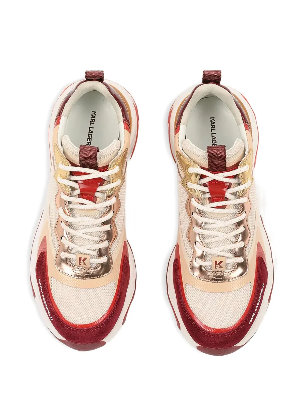 Karl Lagerfeld metallic-panelled chunky sneakers Neutrals