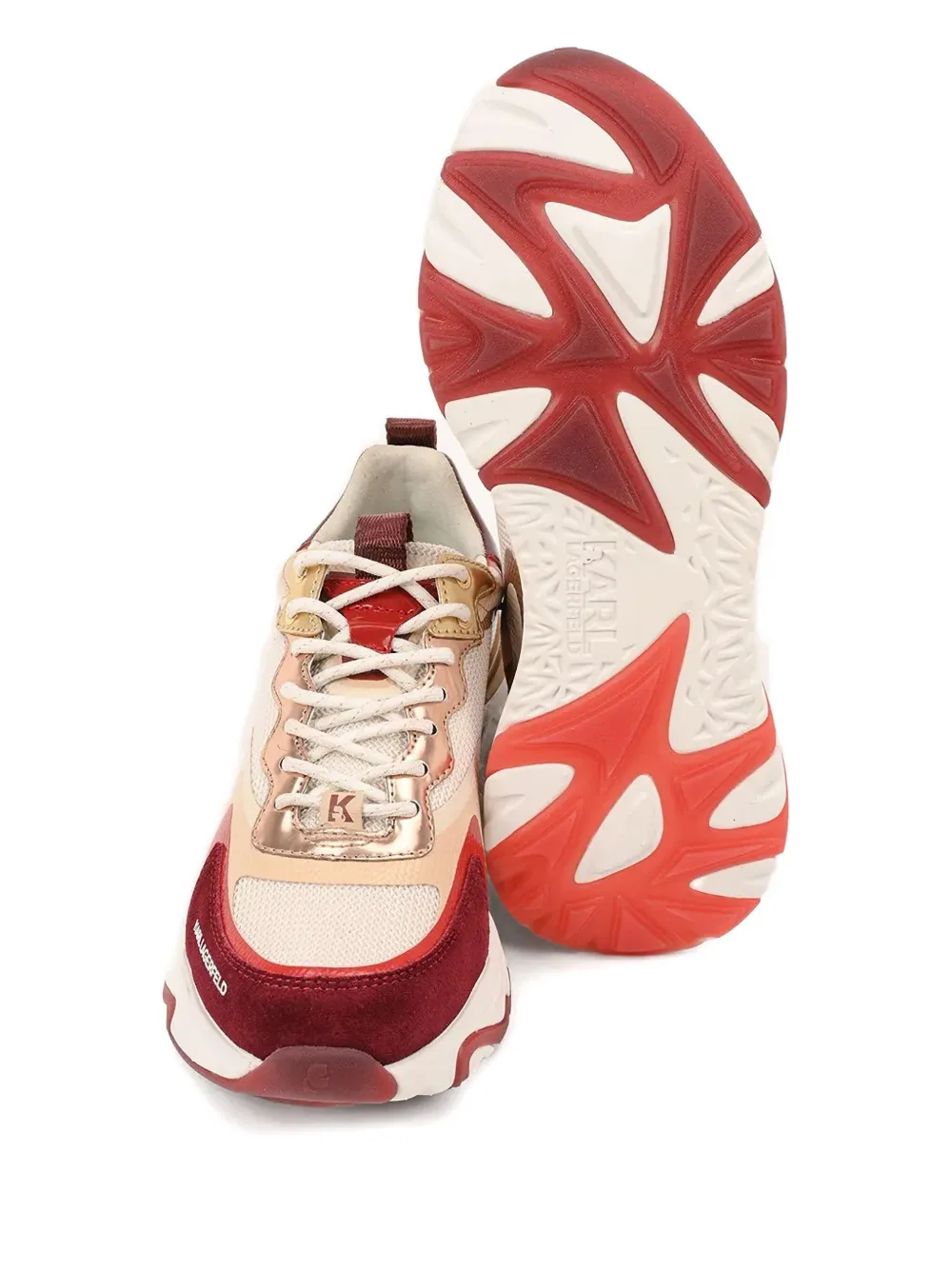 Karl Lagerfeld metallic-panelled chunky sneakers Neutrals