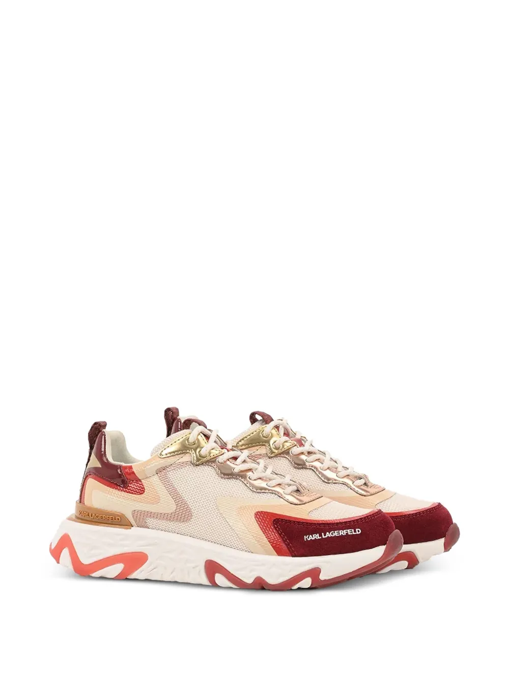 Karl Lagerfeld metallic-panelled chunky sneakers Neutrals