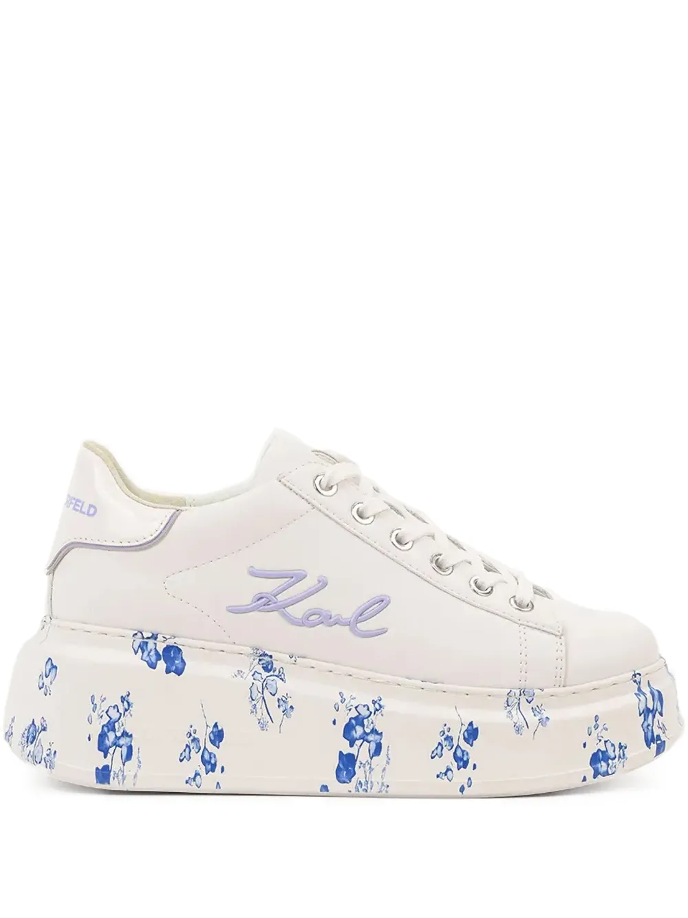 Karl Lagerfeld floral platform sneakers White