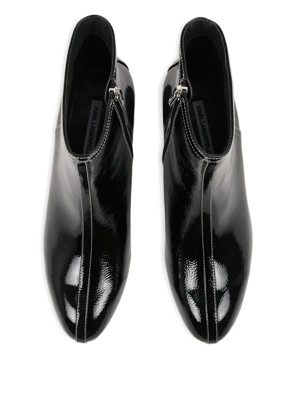 Karl Lagerfeld patent-leather boots Black