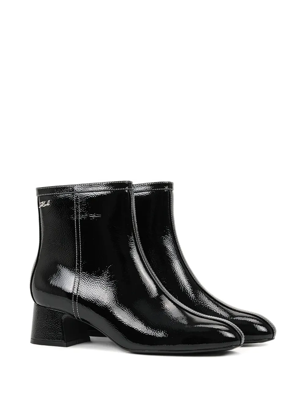 Karl Lagerfeld patent-leather boots Black