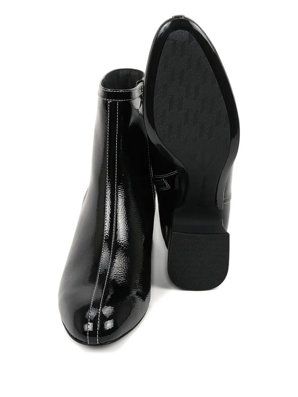 Karl Lagerfeld patent-leather boots Black