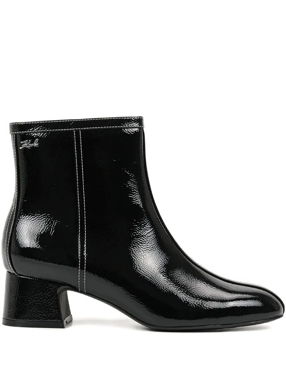 Karl Lagerfeld patent-leather boots Black
