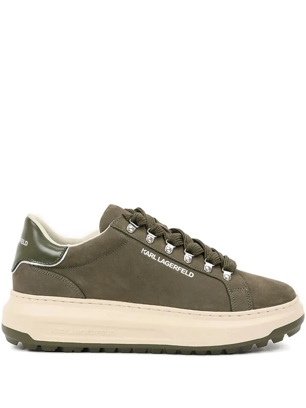 Karl Lagerfeld lace-up platform sneakers Green