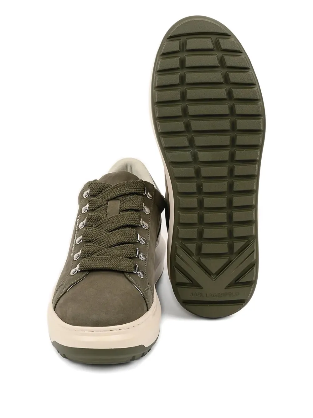 Karl Lagerfeld lace-up platform sneakers Green