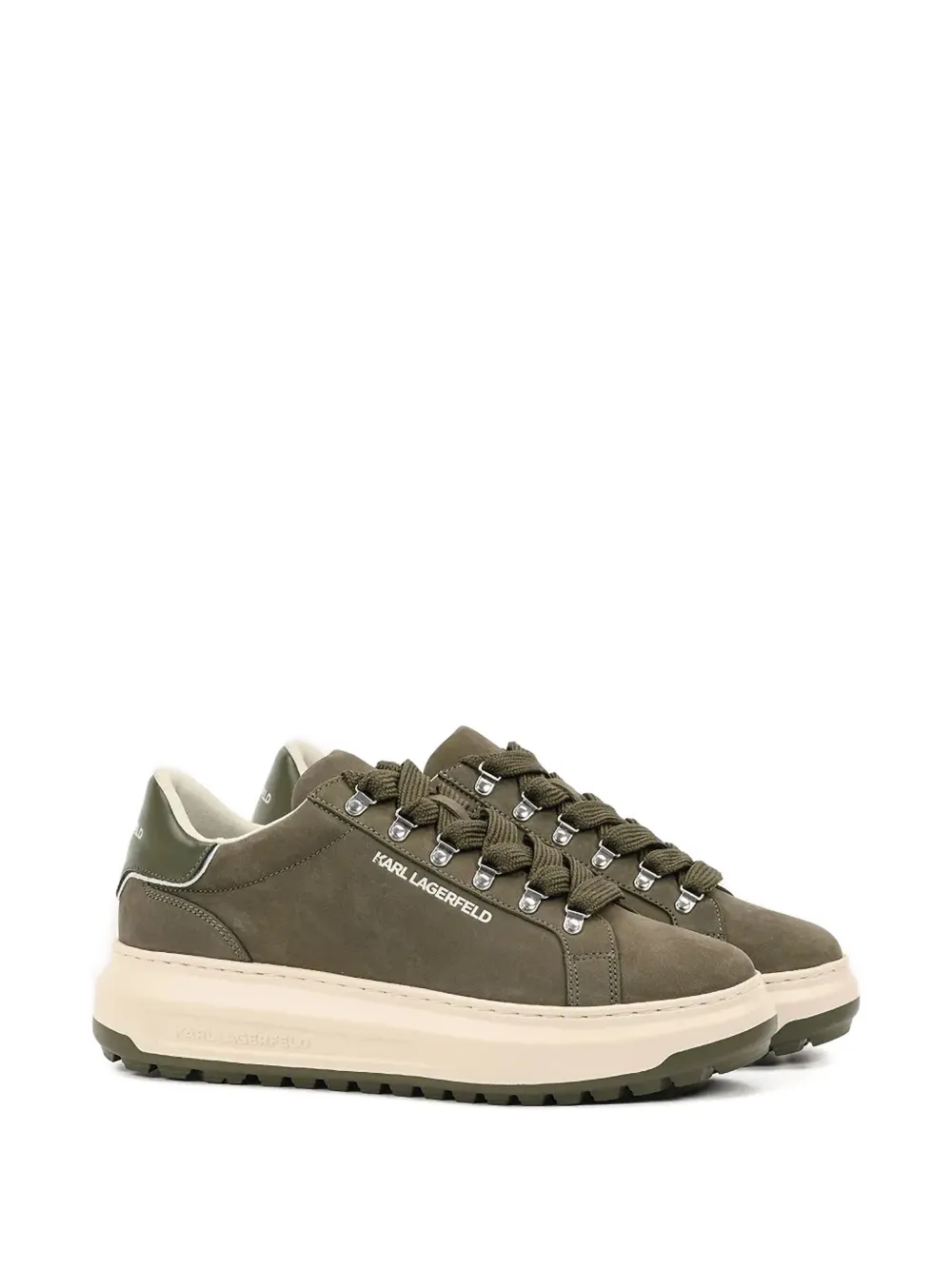 Karl Lagerfeld lace-up platform sneakers Green